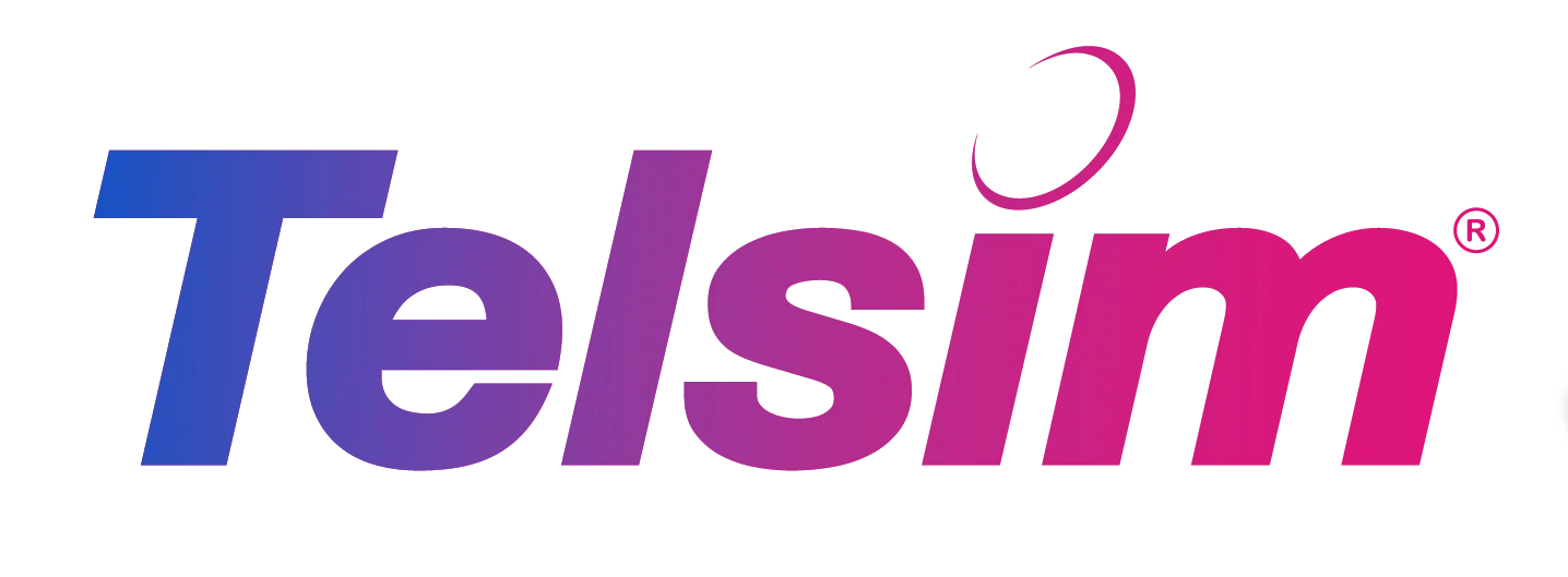 Telsim eSIM Australia Logo with pink and blue gradient color